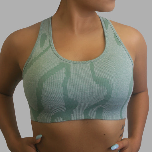 Mint Marble Sports Bra